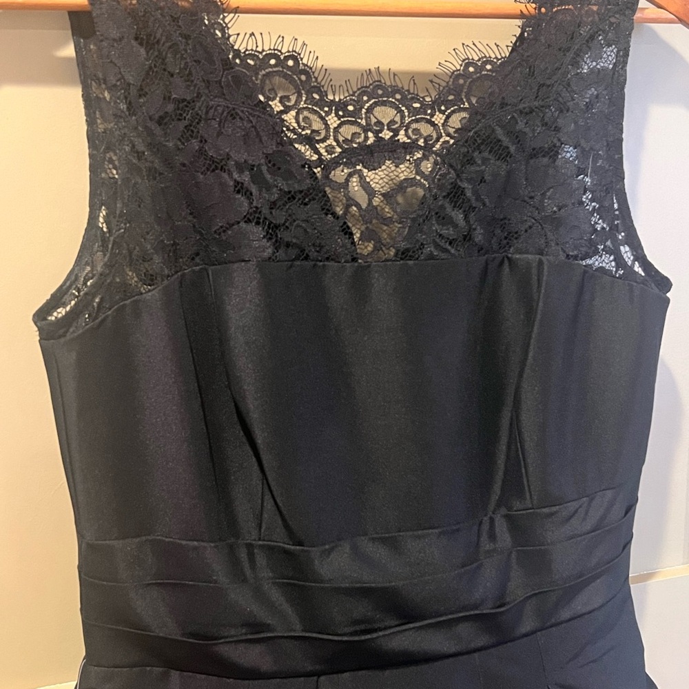 White House Black Market WHBM Black Lace Taffeta Cocktail Dress NEW Sz 6 - Picture 5 of 11
